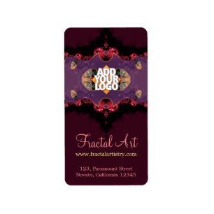 Delikate rosa Lila Fraktal Artistry Vertikal Adressaufkleber