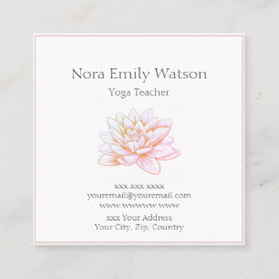 Delikate Rosa Lotus Blume Square Business Card Quadratische Visitenkarte