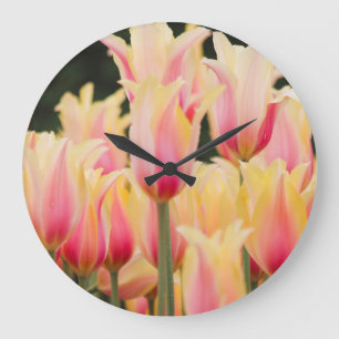Delikate rosa Petals Große Wanduhr