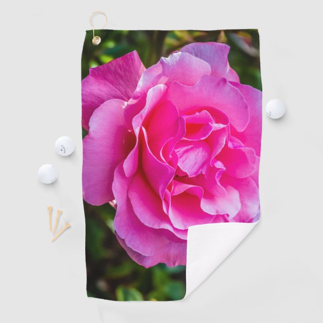 Delikate rosa Rosa Rose. Golfhandtuch (Insitu)