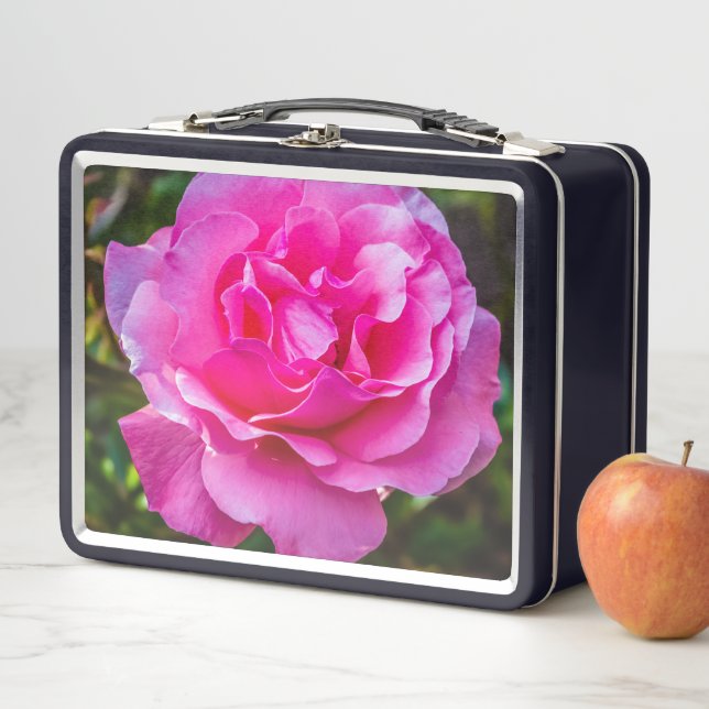 Delikate rosa Rosa Rose. Metall Brotdose (Beispiel)