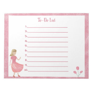 Delikate rosa To-Do-Liste Editor Notizblock