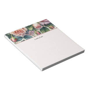 Delikate Rose Blumennoten aus Notepad Notizblock