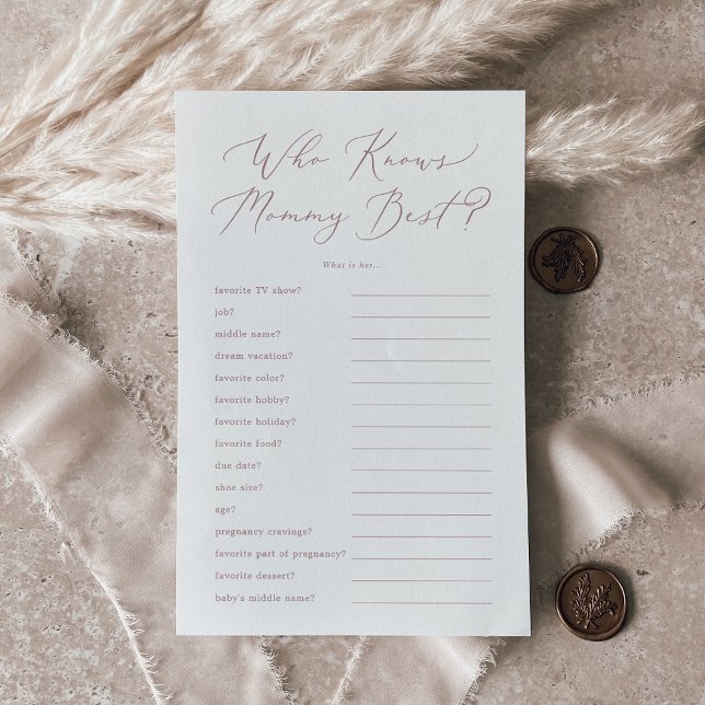 Delikate Rose, die Mommy Best Trivia Game kennt Flyer (Delicate Rose Who Knows Mommy Best Trivia Game Flyer)