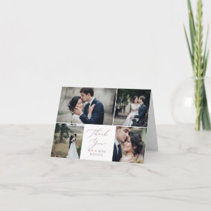 Delikate Rose Gold 4 Fotovorlage Danke Karte