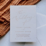 Delikate Rose Gold Foil Kalligrafie Die Hochzeit v Folieneinladung<br><div class="desc">Diese delikate Rose Goldfolie-Kalligrafie Hochzeitfolie lädt zu einer modernen Hochzeit ein. Das romantische minimalistische Design besticht durch eine hübsche und elegante Luxus-Druckfolien-Typografie aus gepresster Rose mit einem klaren und schlichten Look.</div>