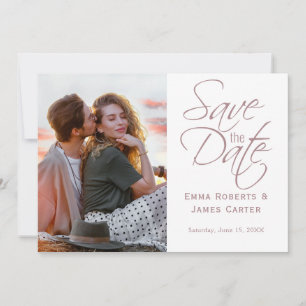 Delikate Rose Gold Kalligraphie Foto Save the Date