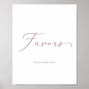 Delikate Rose Gold Kalligraphie Gastgeschenke Hoch Poster