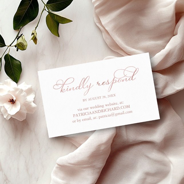 Delikate Rose Gold Script Hochzeit Online-UAWG Visitenkarte (Von Creator hochgeladen)