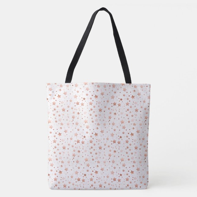 Delikate Rose Gold Stars Große Schulter Tasche (Vorderseite)