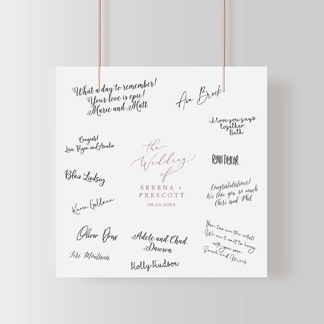 Delikate Rose Gold Wedding Guest Signing Poster (Von Creator hochgeladen)
