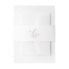 Delikate Rose Goldkalligraphie Monogram Wedding Einladungsbanderole
