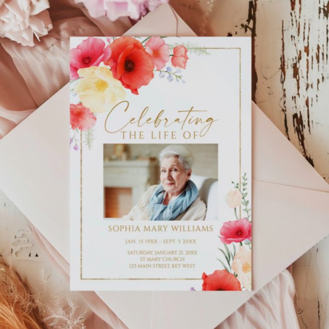 Delikate Rote Blume Beerdigungsorden Programm (Von Creator hochgeladen)