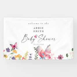 Delikate Schmetterlinge Wildblumen White Baby Dusc Banner