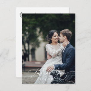 Delikate Schwarze Fotovorlage Vielen Dank Postkarte