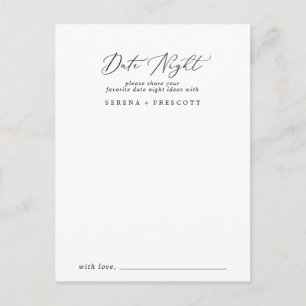 Delikate Schwarze Kalligrafie Date Night Ideale Ka Postkarte