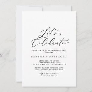 Delikate schwarze Kalligrafie feiern lassen Einladung