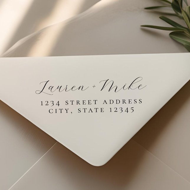 Delikate Script-Hochzeitsskripte-Rücksendeadresse Permastempel (Von Creator hochgeladen)