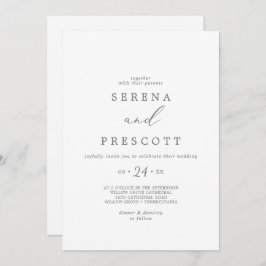 Delikate Silberkalligrafie Lässige Hochzeit Einladung