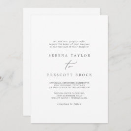 Delikate Silberkalligrafie Traditionelle Hochzeit Einladung