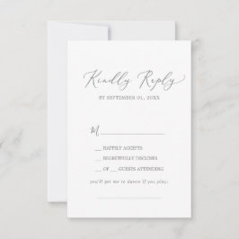 Delikate Silver Calligraphy Song Request RSVP Card Karte