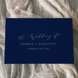 Delikate Silver Gray and Navy Monogram Wedding Gästebuch