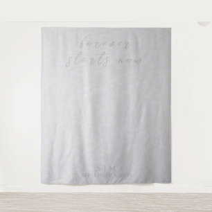 Delikate Silver Wedding Foto Background Tapestatio Wandteppich