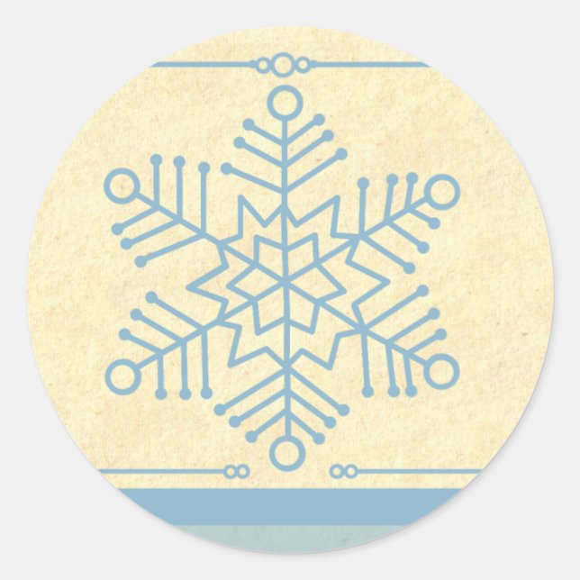 Delikate Snowflake Weihnachtskleber Runder Aufkleber (Vorderseite)