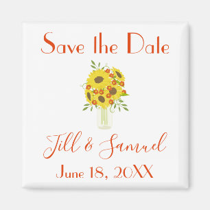 Delikate Sonnenblume Save the Date Magnet