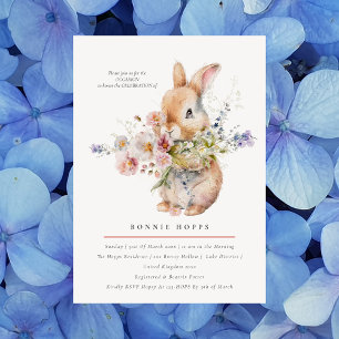 Delikate Spring Baby Bunny Floral Bouquet Einladung