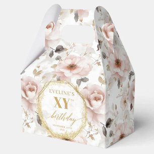Delikate staubige Rosa Boho Aquarell 80 Geburtstag Geschenkschachtel