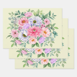 Delikate Summer Garden Party Blume Geschenkpapier Set