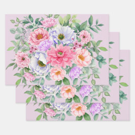 Delikate Summer Garden Party Blume Geschenkpapier Set