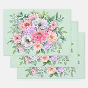 Delikate Summer Garden Party Blume Geschenkpapier Set