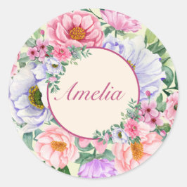Delikate Summer Garden Party Blume Runder Aufkleber