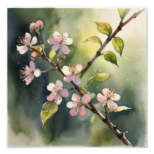 Delikate Träume: Cherry Blossom Wasserfarbe Fotodruck