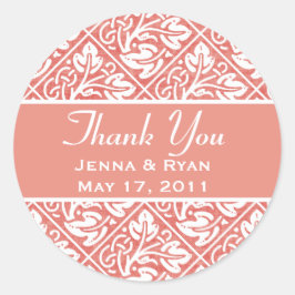 Delikate und Verzierte Round Wedding, danke Labels Runder Aufkleber