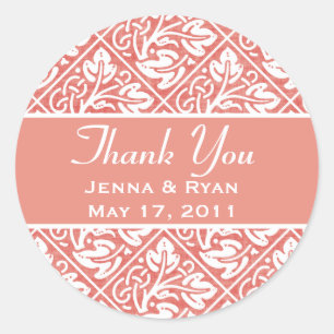Delikate und Verzierte Round Wedding, danke Labels Runder Aufkleber