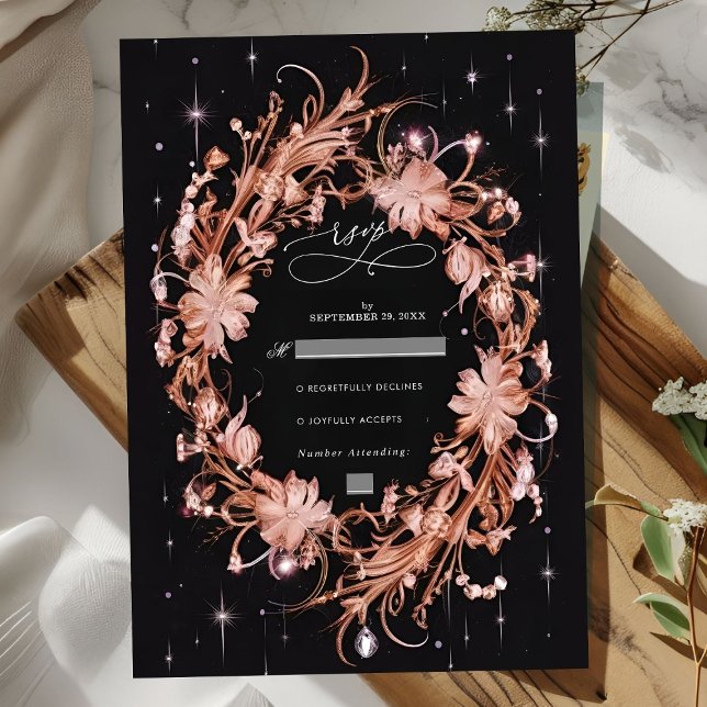Delikate Verzierte Blumenhochzeit RSVP Karte (Von Creator hochgeladen)