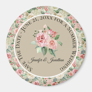 Delikate Viktorianische Rosa-Blumenhochzeit Magnet