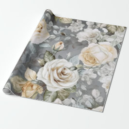 Delikate, Vintage, cremige Rosen Geschenkpapier