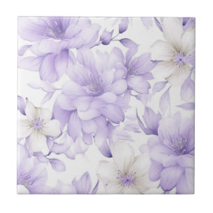 Delikate Violett-Blumen Fliese
