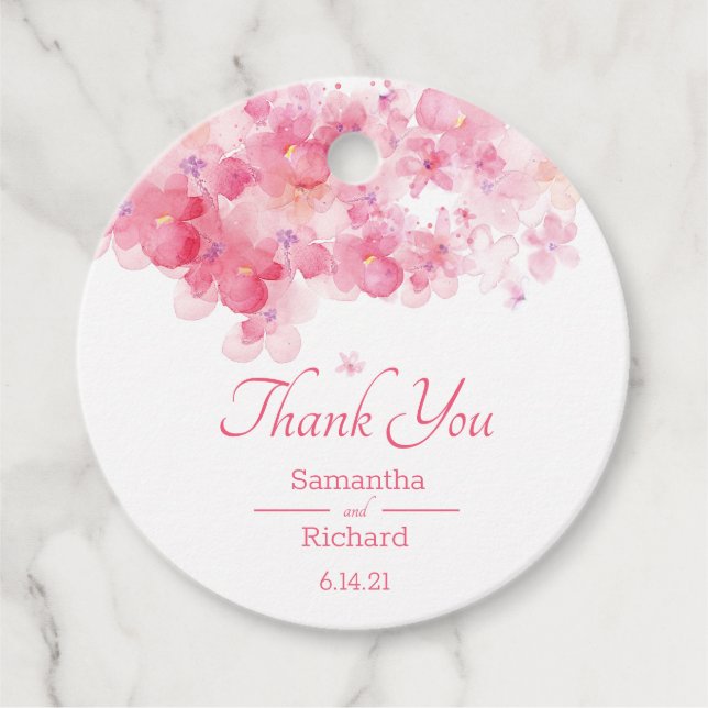 Delikate Wasserfarben Geschenkanhänger (Vorderseite)