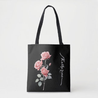 Delikate Wasserfarben Rose Personalisierte Tasche