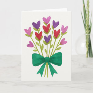 Delikate Watercolor Bouquet Design Gruß Karte