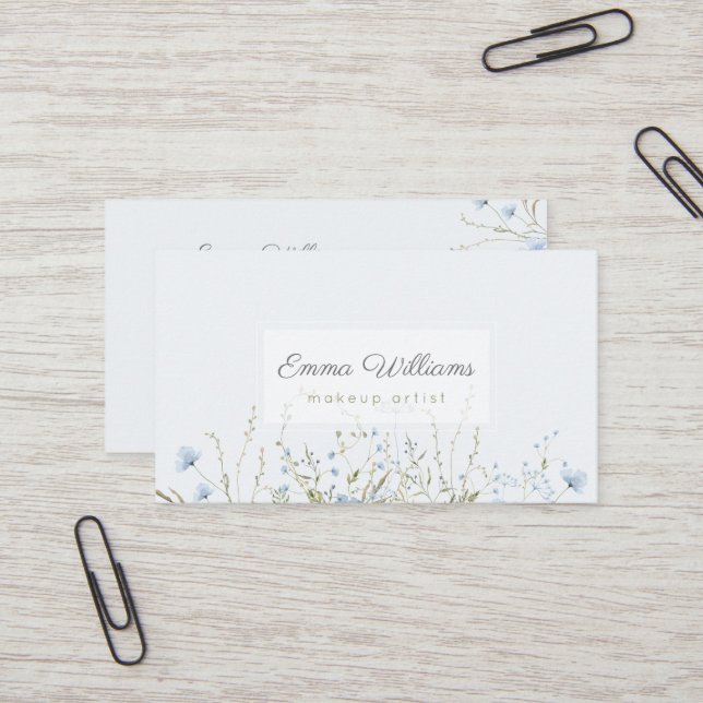 Delikate Watercolor Floral Business Card Visitenkarte (Vorderseite/Rückseite Beispiel)