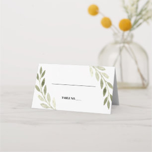 Delikate Watercolor Foliage Wedding Platzkarte