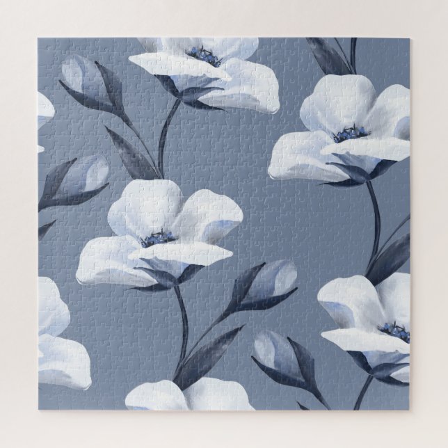 Delikate weiße Blume: nahtlos. Puzzle (Vertikal)