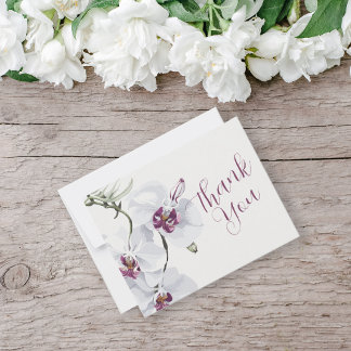 Delikate Weiße Orchideen Malerei Danke Karte