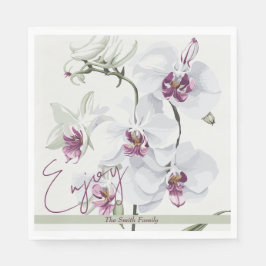 Delikate White Orchids Malerei Papier Napkin Serviette